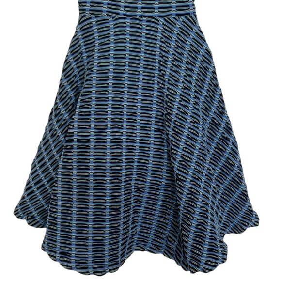 Opening Ceremony Jacquard Skater Dress XS Peony Blue Sleeveless Mini Party NEW - Picture 10 of 12